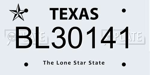 BL30141 Texas License Plate