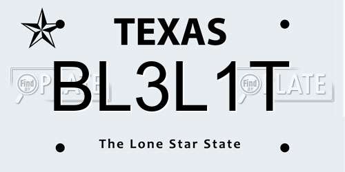 BL3L1T Texas License Plate