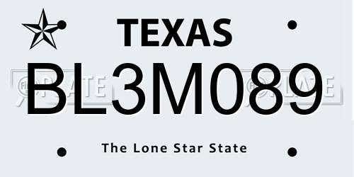BL3M089 Texas License Plate