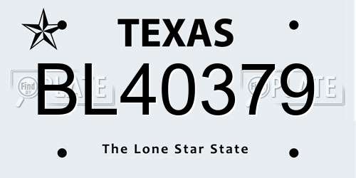 BL40379 Texas License Plate