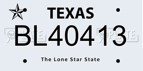 BL40413 Texas License Plate