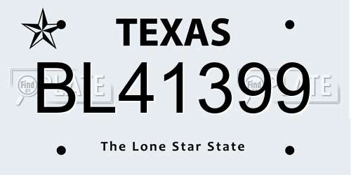 BL41399 Texas License Plate
