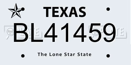 BL41459 Texas License Plate
