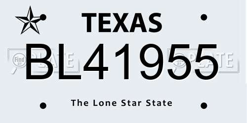 BL41955 Texas License Plate