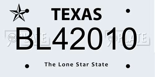 BL42010 Texas License Plate
