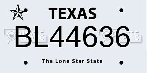 BL44636 Texas License Plate