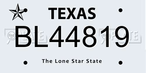 BL44819 Texas License Plate