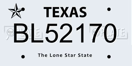 BL52170 Texas License Plate