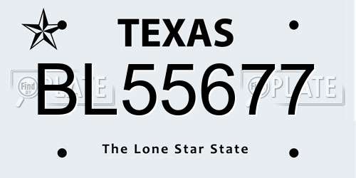 BL55677 Texas License Plate