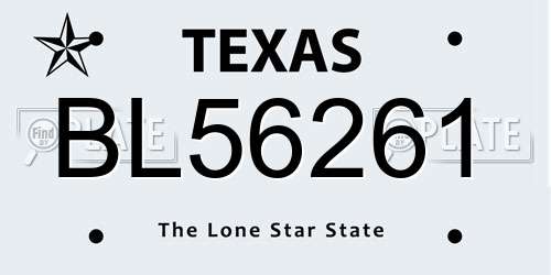 BL56261 Texas License Plate