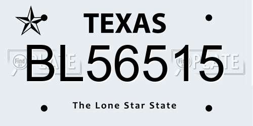 BL56515 Texas License Plate