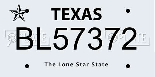 BL57372 Texas License Plate
