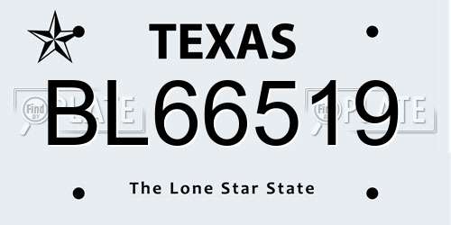 BL66519 Texas License Plate