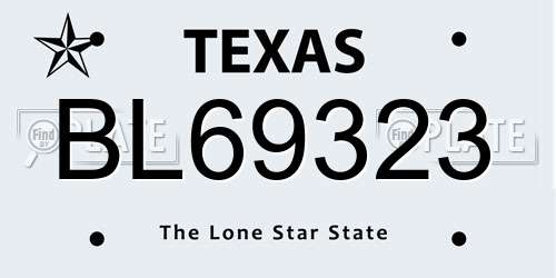 BL69323 Texas License Plate