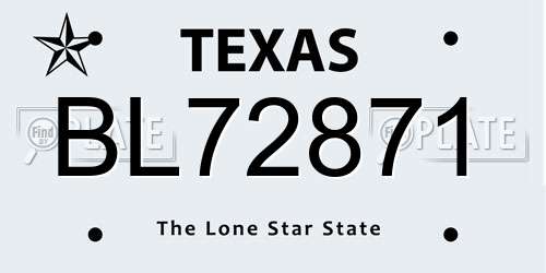 BL72871 Texas License Plate