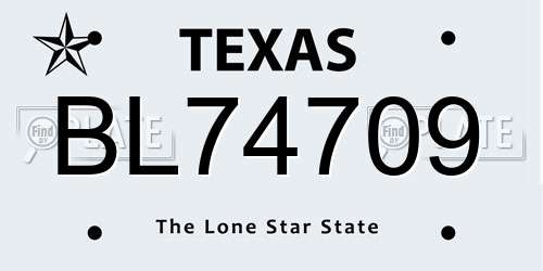 BL74709 Texas License Plate