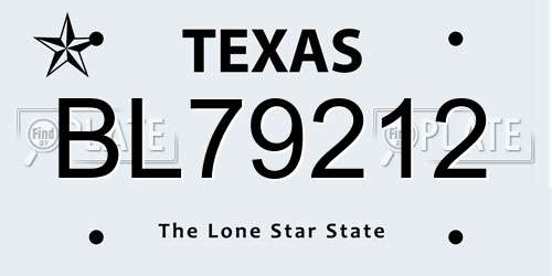 BL79212 Texas License Plate