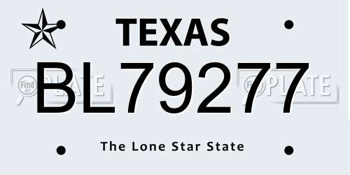 BL79277 Texas License Plate