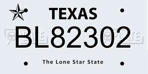 BL82302 Texas License Plate