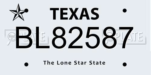 BL82587 Texas License Plate