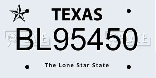 BL95450 Texas License Plate