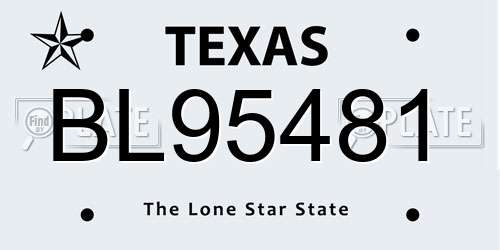 BL95481 Texas License Plate