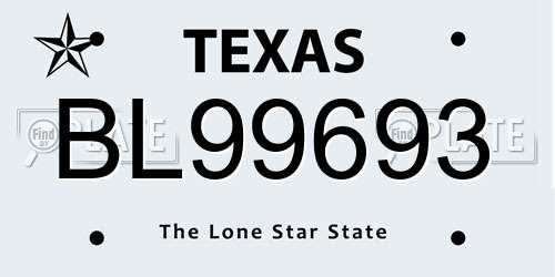 BL99693 Texas License Plate