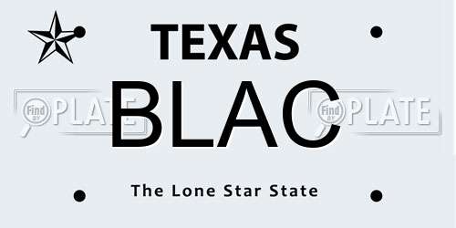 BLAC Texas License Plate