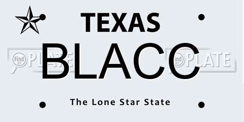 BLACC Texas License Plate