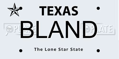BLAND Texas License Plate