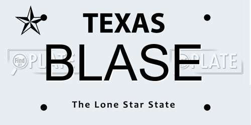 BLASE Texas License Plate