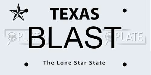 BLAST Texas License Plate