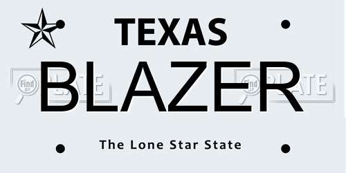 BLAZER Texas License Plate