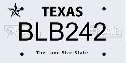 BLB242 Texas License Plate