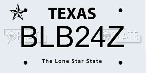 BLB24Z Texas License Plate