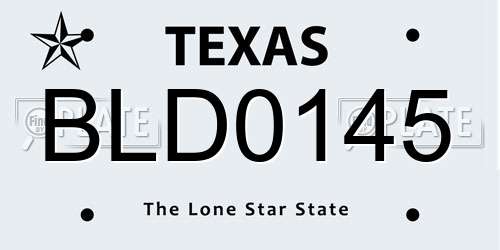 BLD0145 Texas License Plate