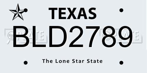 BLD2789 Texas License Plate