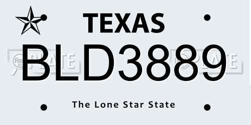 BLD3889 Texas License Plate