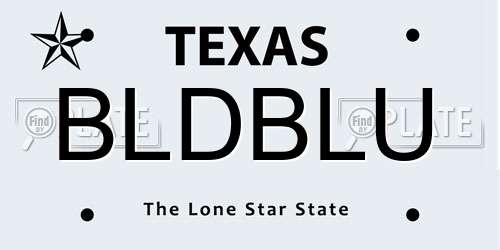 BLDBLU Texas License Plate