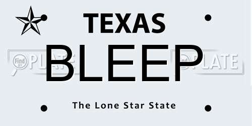 BLEEP Texas License Plate