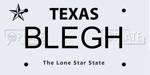 BLEGH Texas License Plate