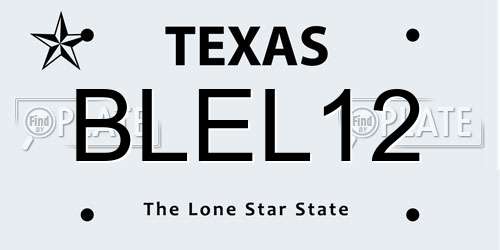 BLEL12 Texas License Plate