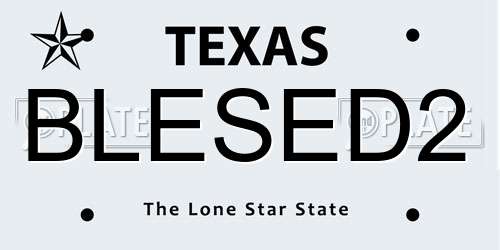 BLESED2 Texas License Plate