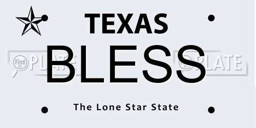 BLESS Texas License Plate