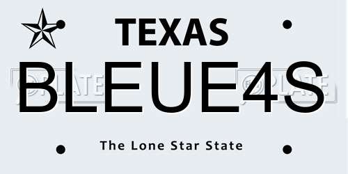 BLEUE4S Texas License Plate