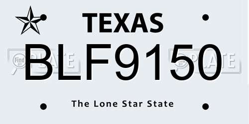 BLF9150 Texas License Plate