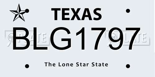BLG1797 Texas License Plate