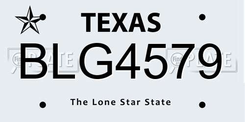 BLG4579 Texas License Plate