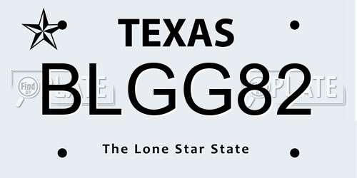 BLGG82 Texas License Plate