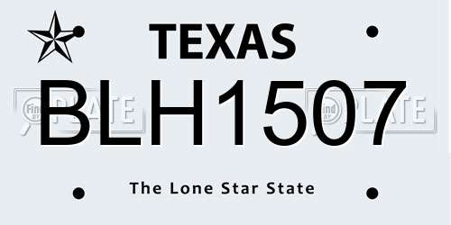 BLH1507 Texas License Plate